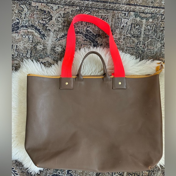 Clare V Handbags - Clare V Taupe Leather Tote Le Zip Sac